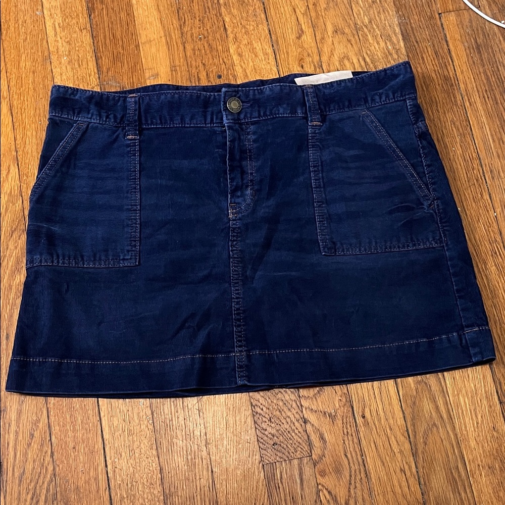 GAP Navy Blue Corduroy Miniskirt Size 14